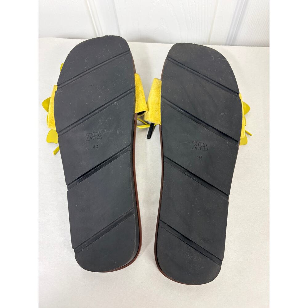 Zara Lime Green Flat Sandals Size 9 NWOB - Picture 6 of 7
